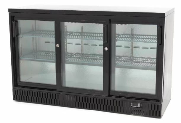 Barowa szafa chłodnicza RQ-330SCM z otwartymi drzwiami